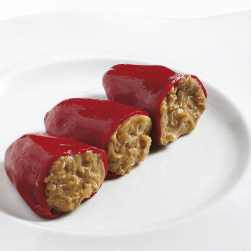 Pimiento relleno de carne y verdura
