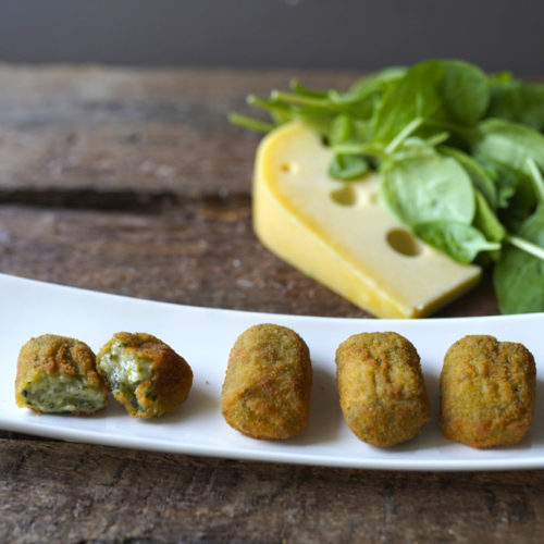 Croqueta de espinaca y queso