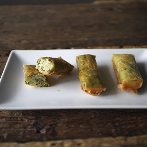 Crujiente de espinaca y queso