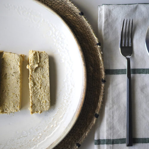 Pudding de puerro y gamba